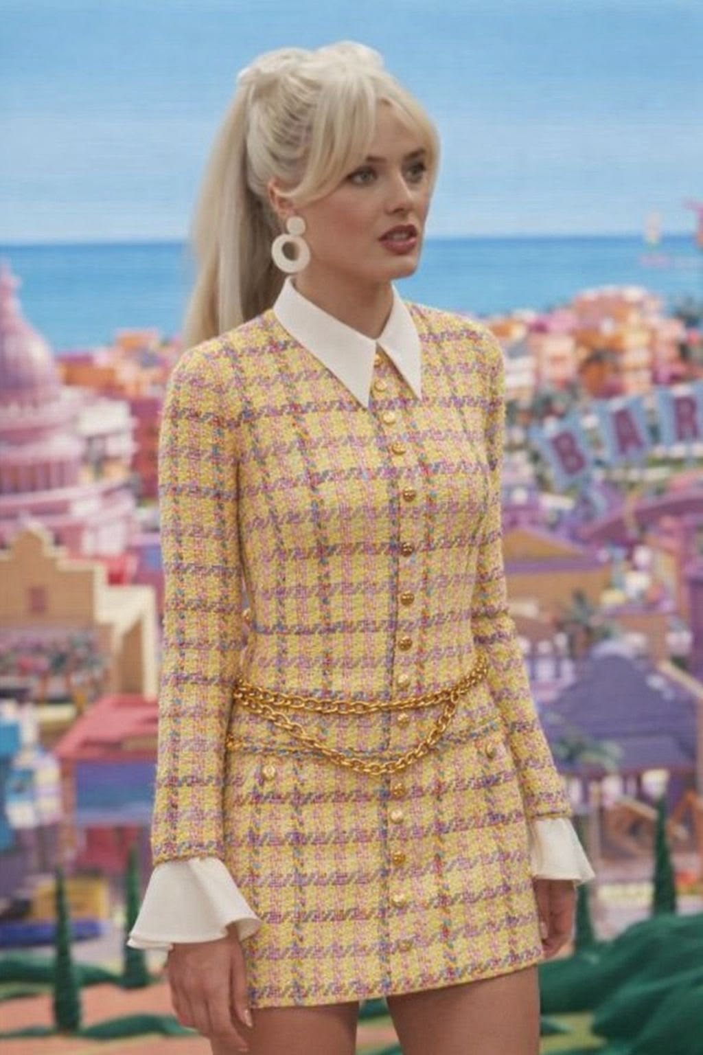 Yellow tweed press suit