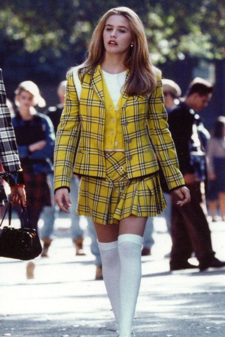 Yellow plaid schoolgirl suit