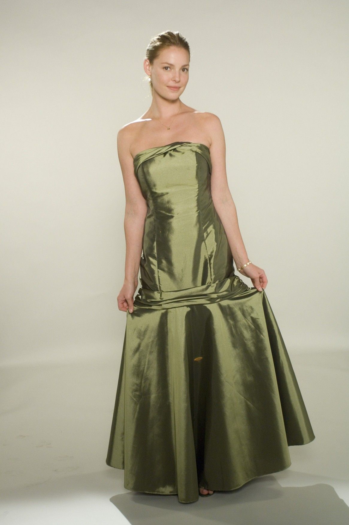 Sage green taffeta gown