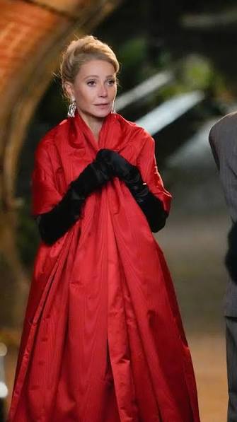 Red coat, black gloves