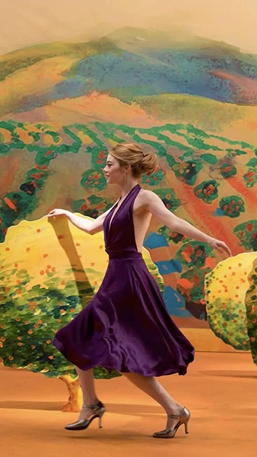 Purple dress, dance rehearsal