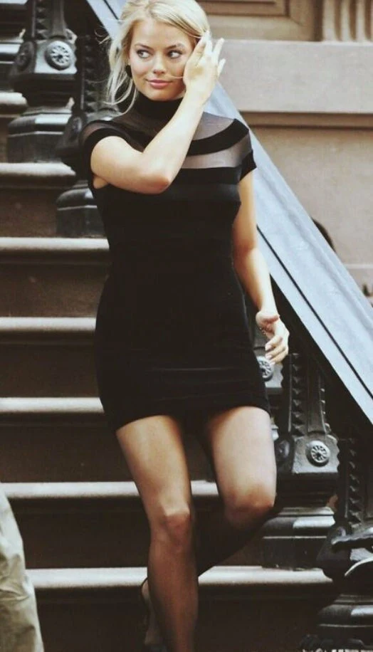 Black sheer-panel mini dress