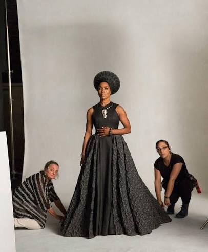 Mourning gown, patterned skirt