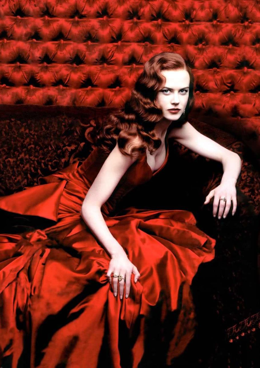 Red satin portrait