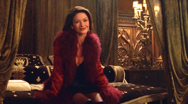 Red fur-trimmed coat